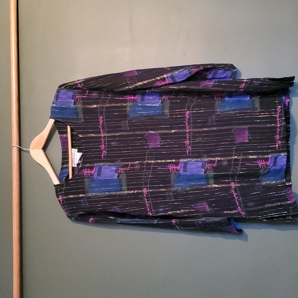 Vintage 80s Shimmer Block Print Tunic